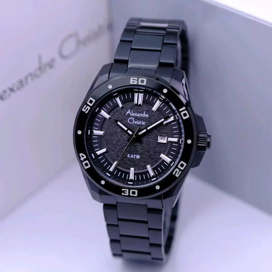 ORIGINAL JAM TANGAN ALEXANDRE CHRISTIE PRIA RANTAI STAINLESS STEEL GARANSI AC 6464 6511 6512 6517 65