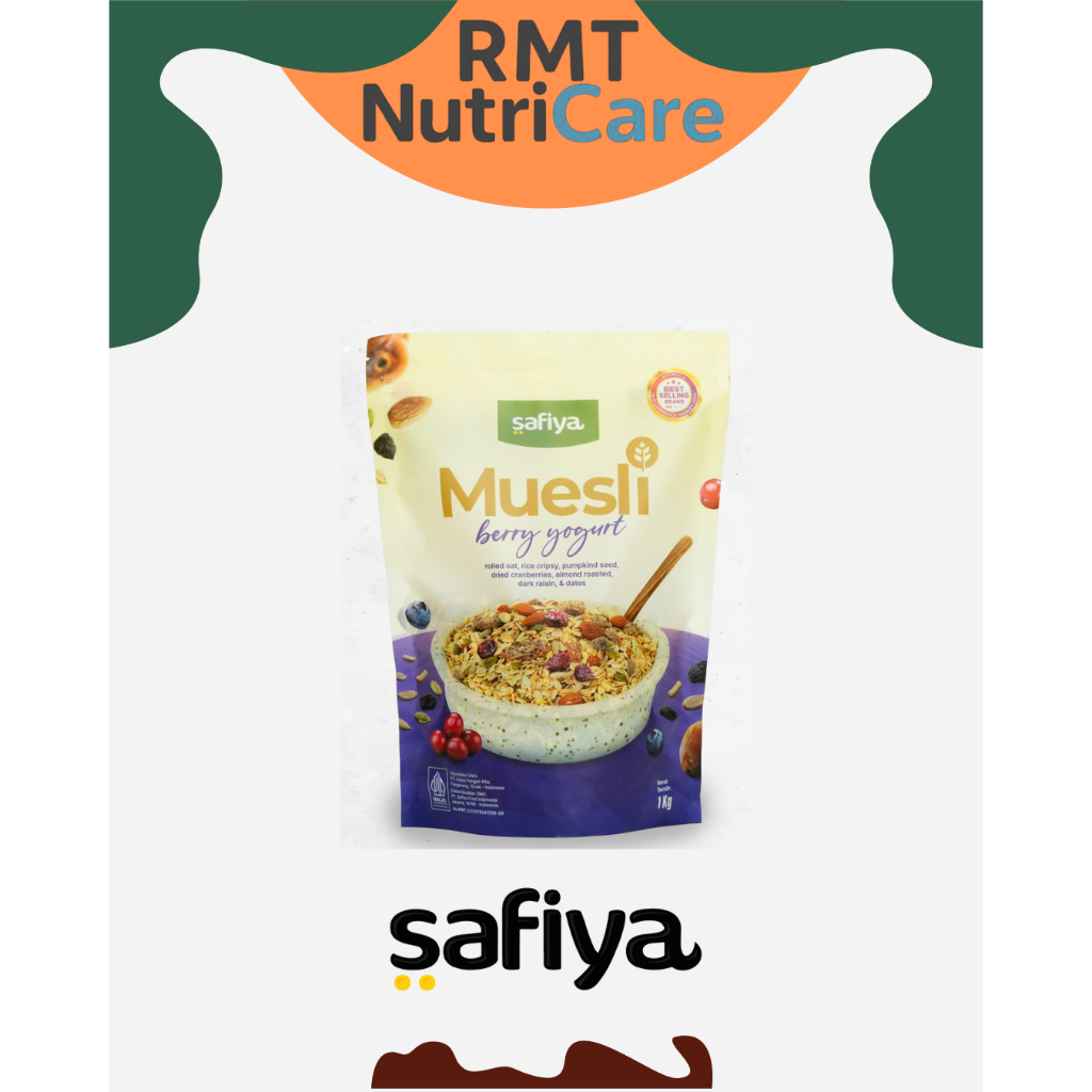 

Safiya Muesli Berry Yogurt || Kemasan Pouch 1 Kg sereal Diet Menyehatkan