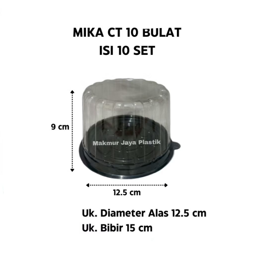 (10 pcs) Mika CT 10 Bulat/Mika CT 10 Tebal Diameter 12 cm Tinggi 9 cm/Mika Tart Mini/Mika Cake Tray 