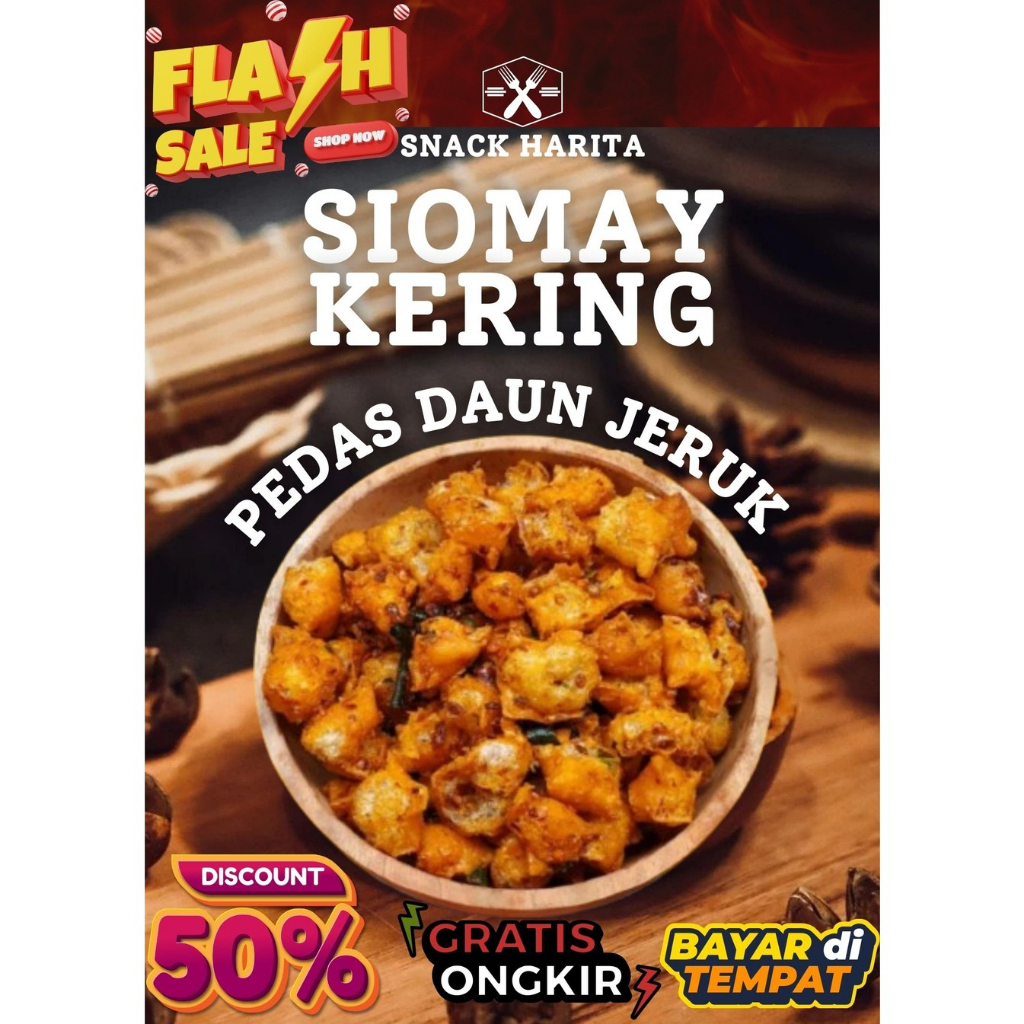 

SIOMAY PANGSIT KERING PEDAS DAUN JERUK SNACK kHAS BANDUNG