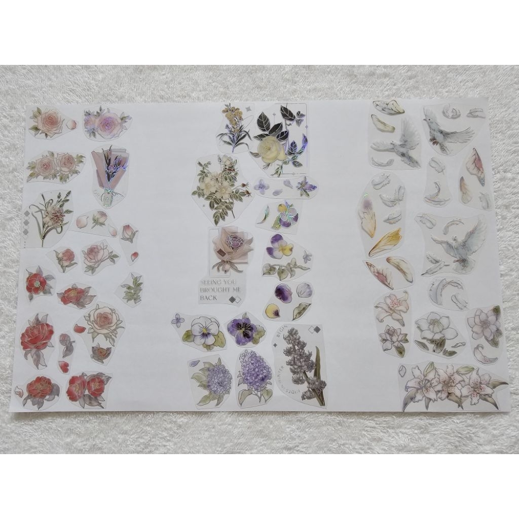 

(Baca Deskripsi) Flower Series Aesthetic Transparent Sticker Flakes