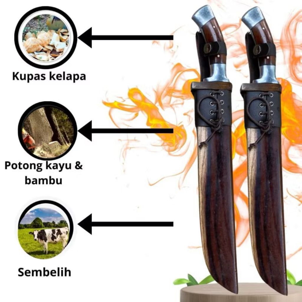 GOLOK GOLSEM ORIGINAL BAJA ASLI > Golok sembelih hewan multifungsi