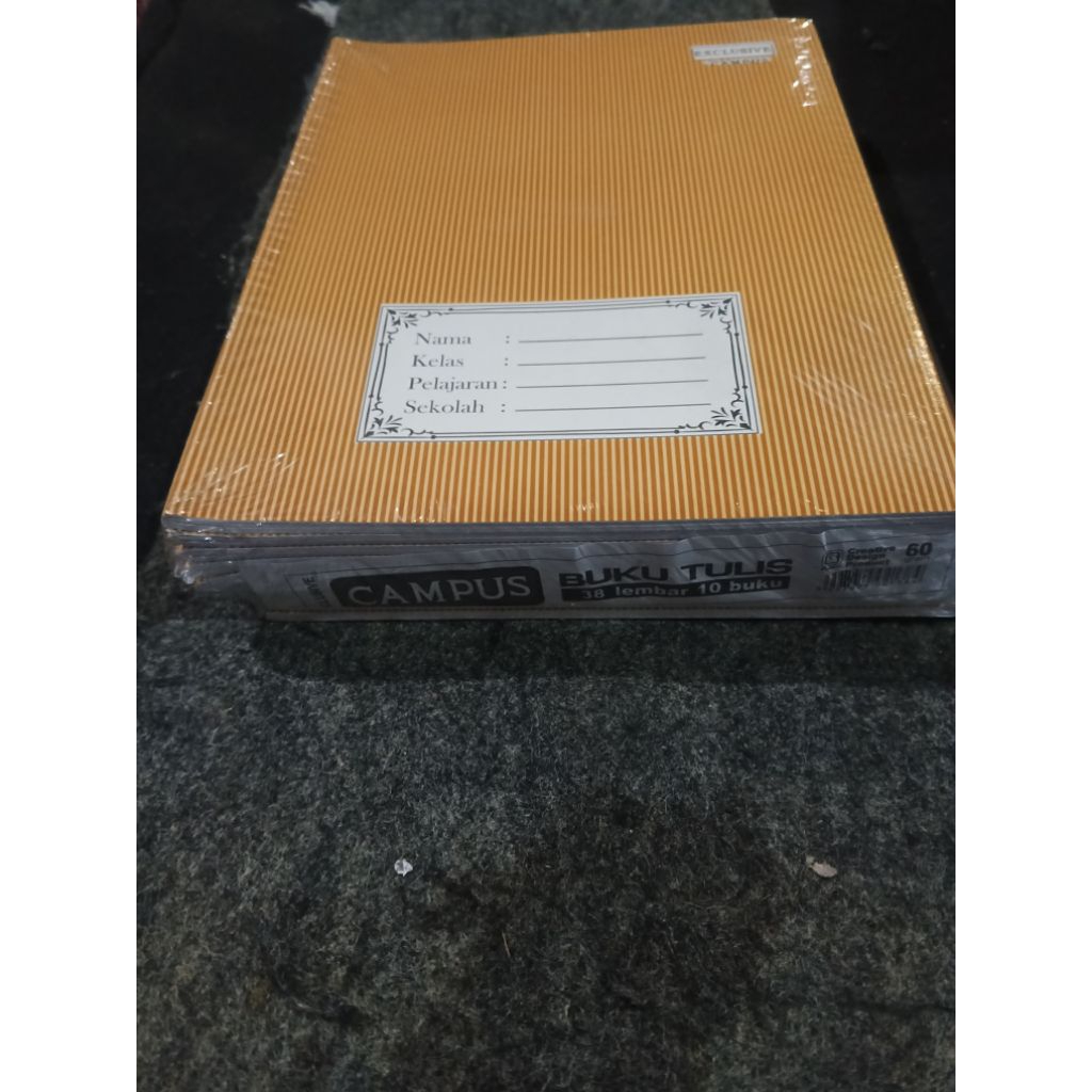 

Buku Tulis Cover sampul coklat isi (10pcs) Buku Sekolah List Nama Campus Kraft 42 Lembar