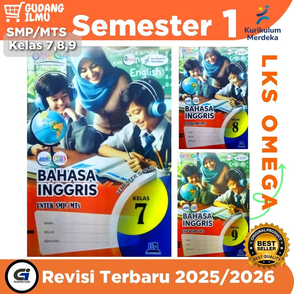 LKS BAHASA INGGRIS SMP/MTS KELAA 7 8 8 Semester 1 kurikulum merdeka l omega