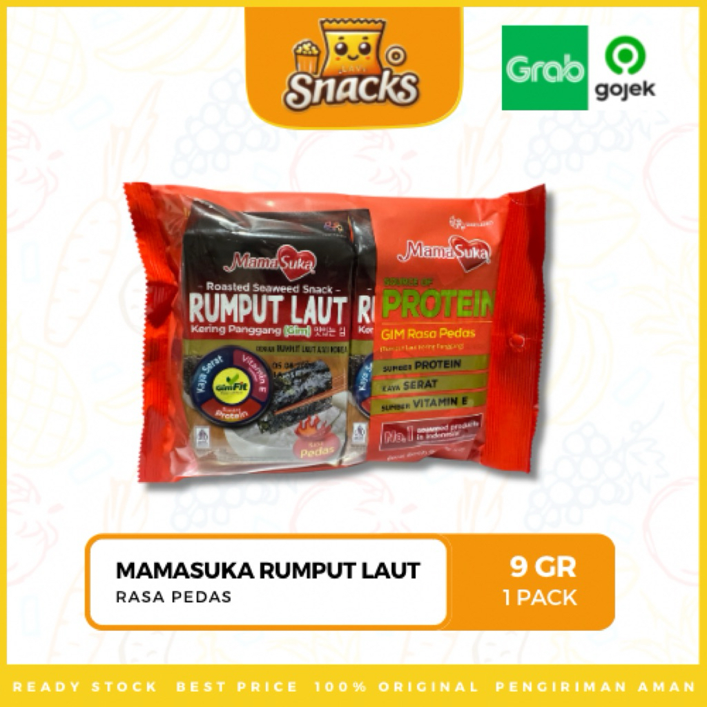 

Lav.Snacks︱MamaSuka Rumput Laut Rasa Pedas 9GR - 1 PACK