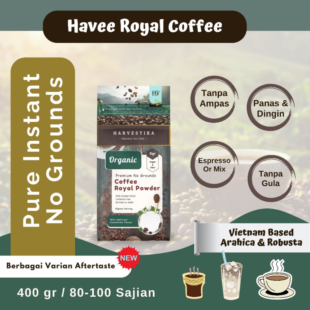 

Havee Royal Coffee - Ekstrak Kopi Murni Tinggi Caffein