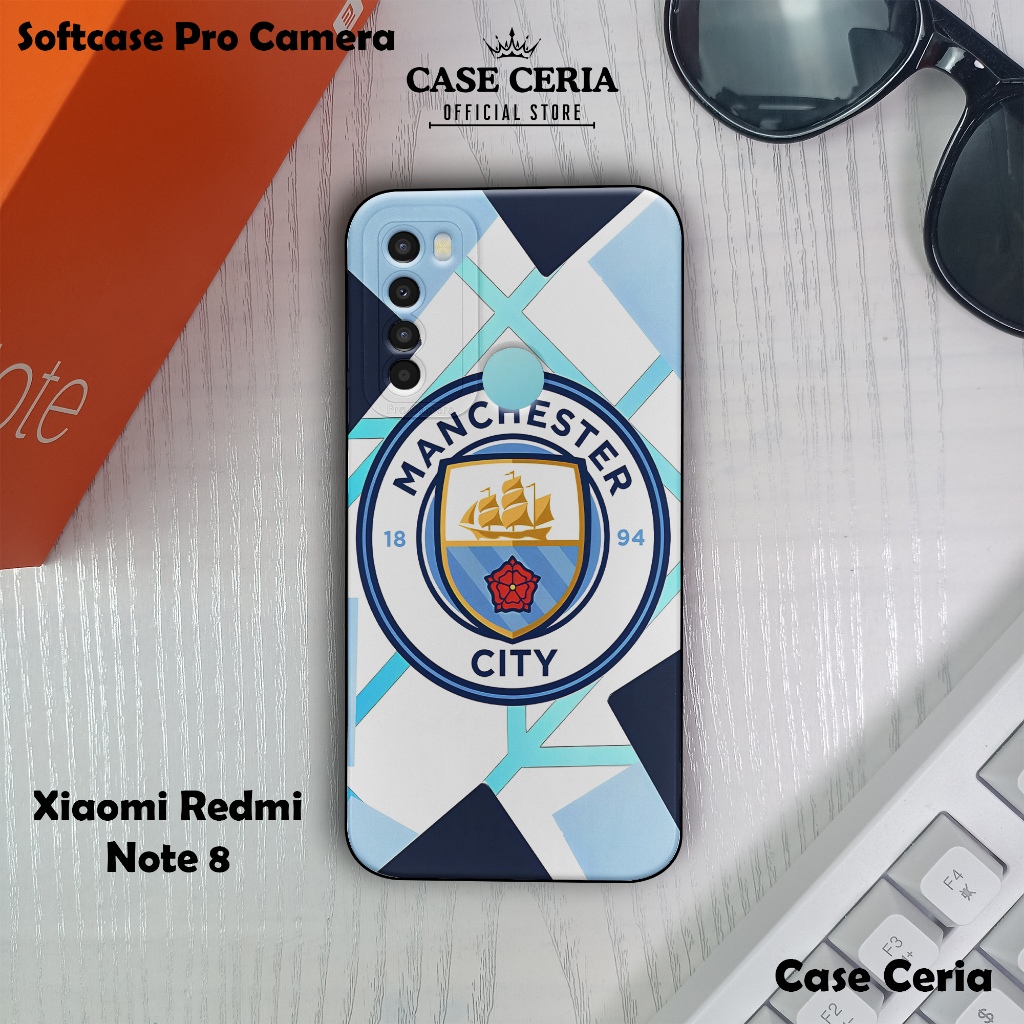 Case For Xiaomi Redmi Note 8 – Casing HP Motif Man City FC– Softcase Pro Camera – Silikon Clear Case