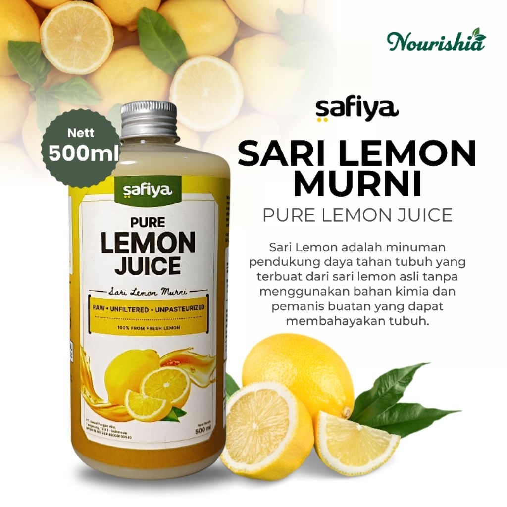 

Sari Lemon Murni SAFIYA 500 ml 100% Juice Murni Segar Fresh Detox Sehat