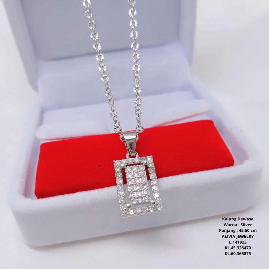 Kalung Nori Silver Xuping Wanita Perhiasan Tembaga Lapis Emas Terlaris Tidak Mudah Luntur SILVER-K6