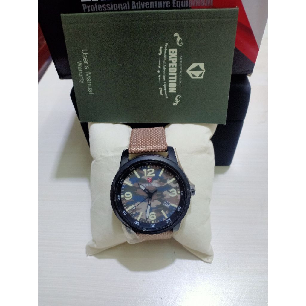 JAM TANGAN WANITA/ PRIA EXPEDITION E 6671 M 100% ORIGINAL BERGARANSI RESMI 1 TAHUN  KANVAS CASE STAI