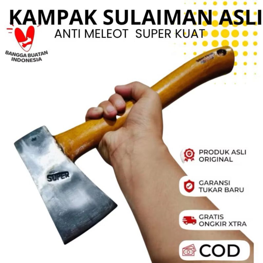 Kampak Kayu sulaiman | Alat Perkakas Tebang Kapak Kampak