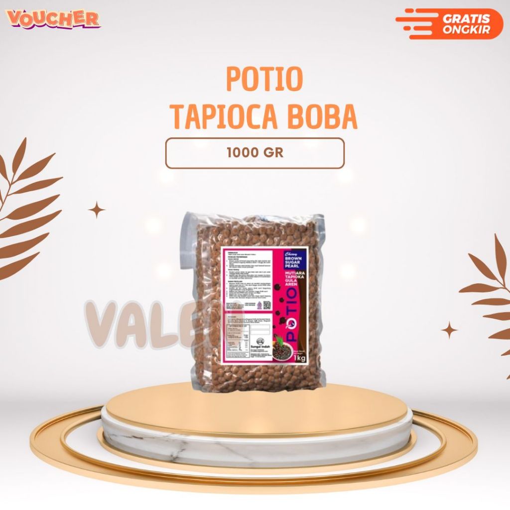 

Topping BOBA - Tapioca BOBA PEARL POTIO Kualitas Premium 1 Kg - HALAL