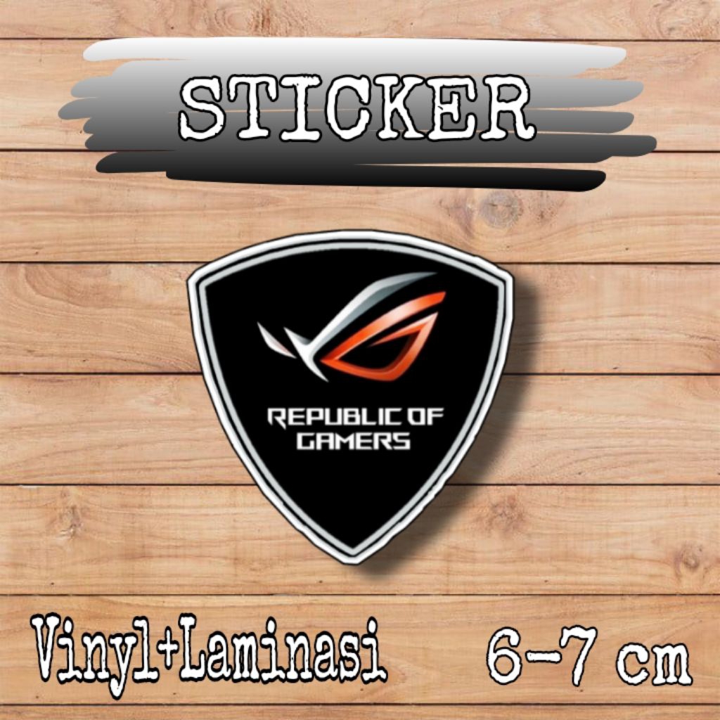 

Stiker Republik Of Gamers Sticker ROG Vinyl+Laminasi Size 6-7cm