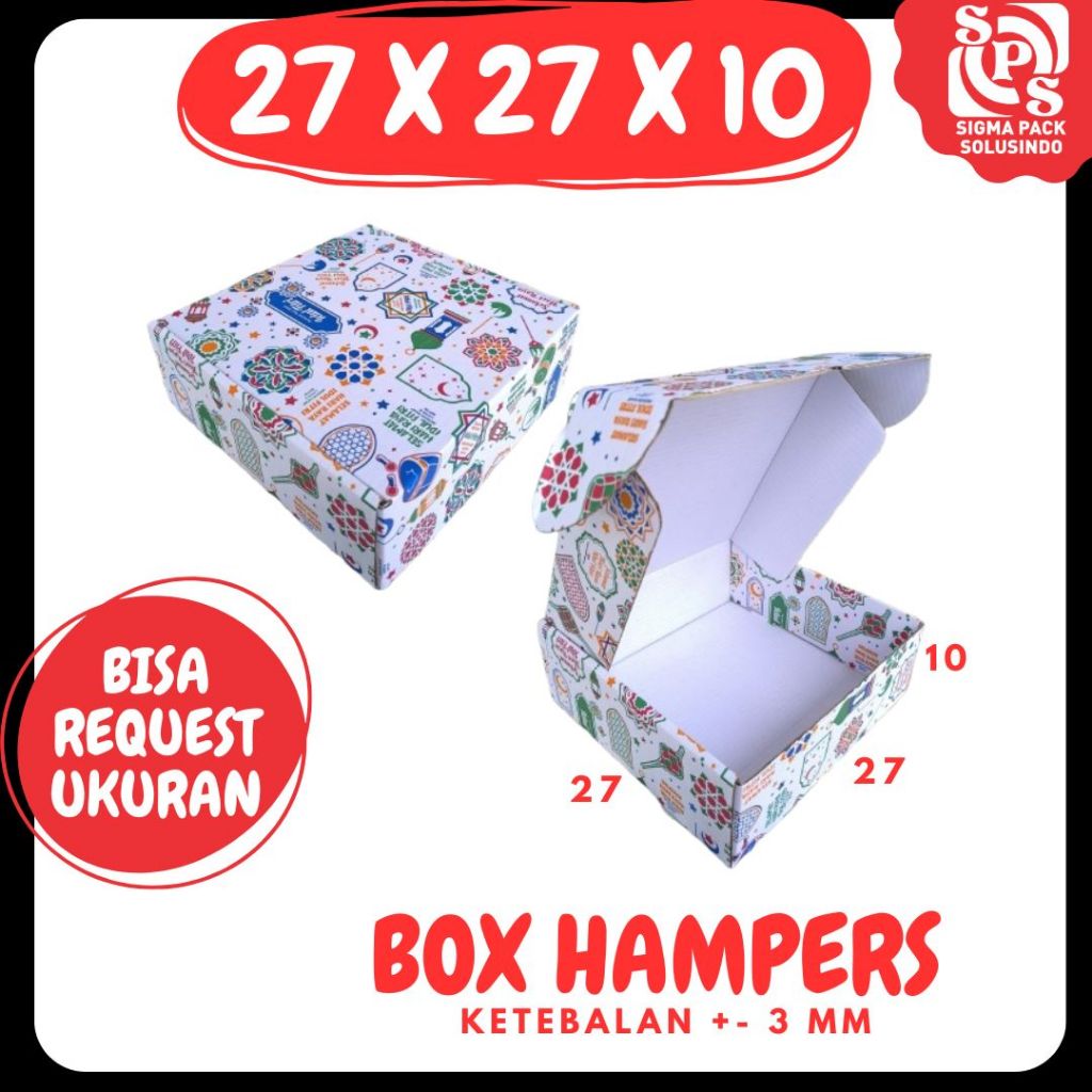 

Box Lebaran 27x27x10 LS Kardus Hampers / Dus idul Fitri Packing/Karton/Polos/Hampers zigma pack