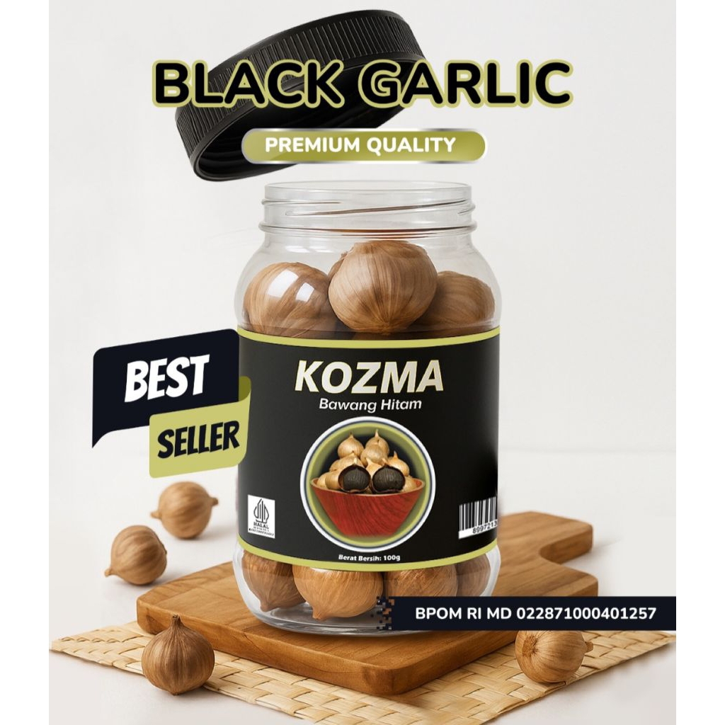 

Bawang Hitam Kozma Black Garlic Premium 100gr