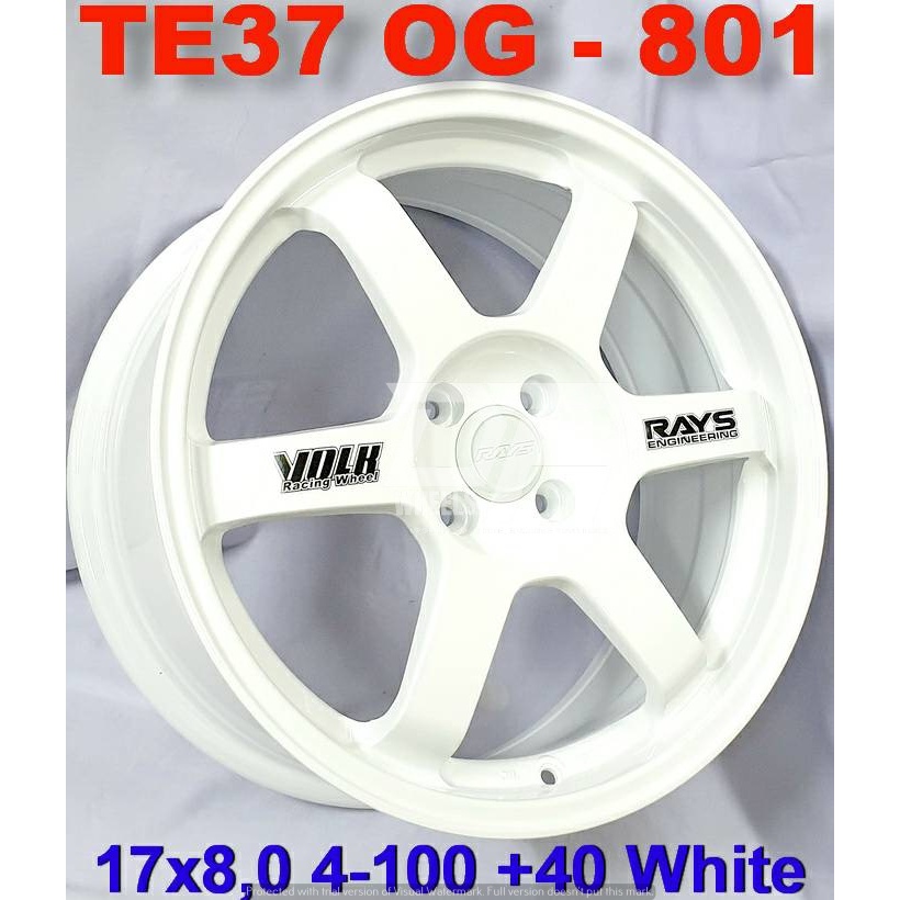 Velg mobil te37 ring 17 lebar 8 hole 4x100 et40warna putih velg mobil rata body