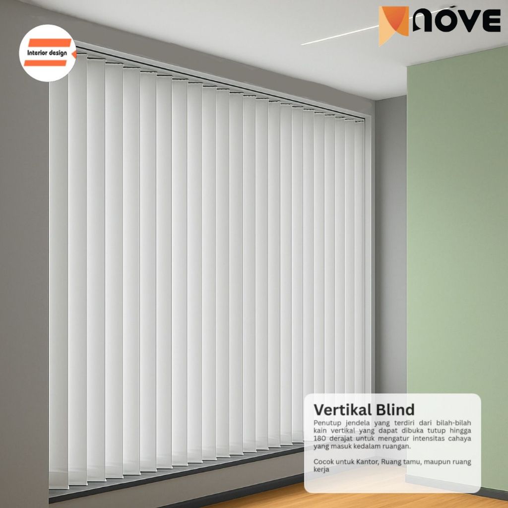 NOVE - VERTIKAL BLIND / Tirai Kantor Bahan BLACKOUT (BCW)