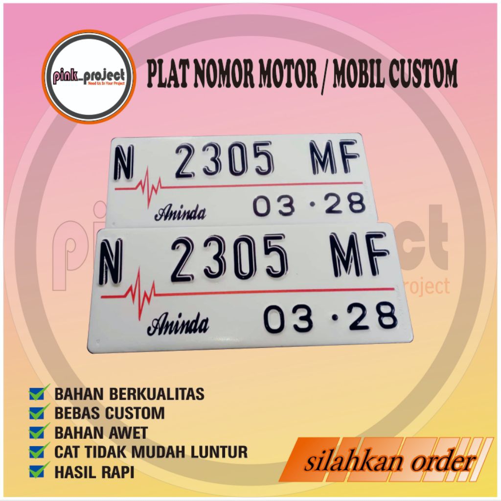 Plat nomer sepeda motor variasi