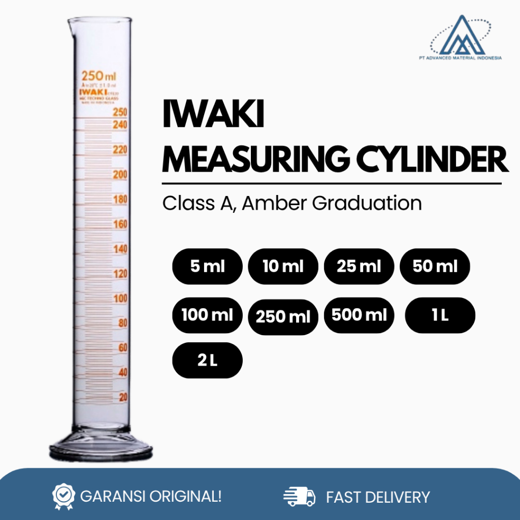 IWAKI Gelas Ukur Measuring Cylinder Kaca Gelas Kimia