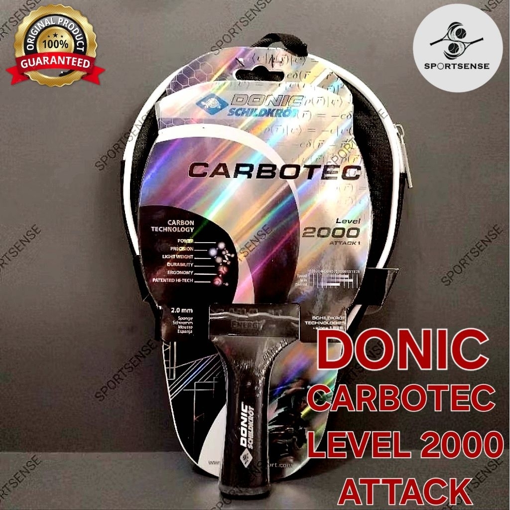 DONIC SCHILDKROT Carbotec 2000 Attack Bat Table Tennis Original Bonus Cover