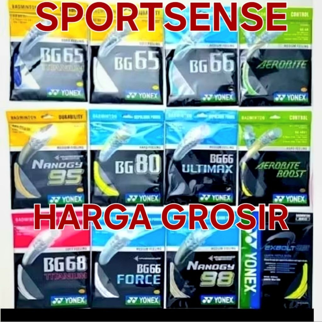 Harga Grosir Senar Badminton Yonex Isi:5pc dan isi:10pc BG 5 6 9 BG 66 Ultimax Force Brilliant Nanog