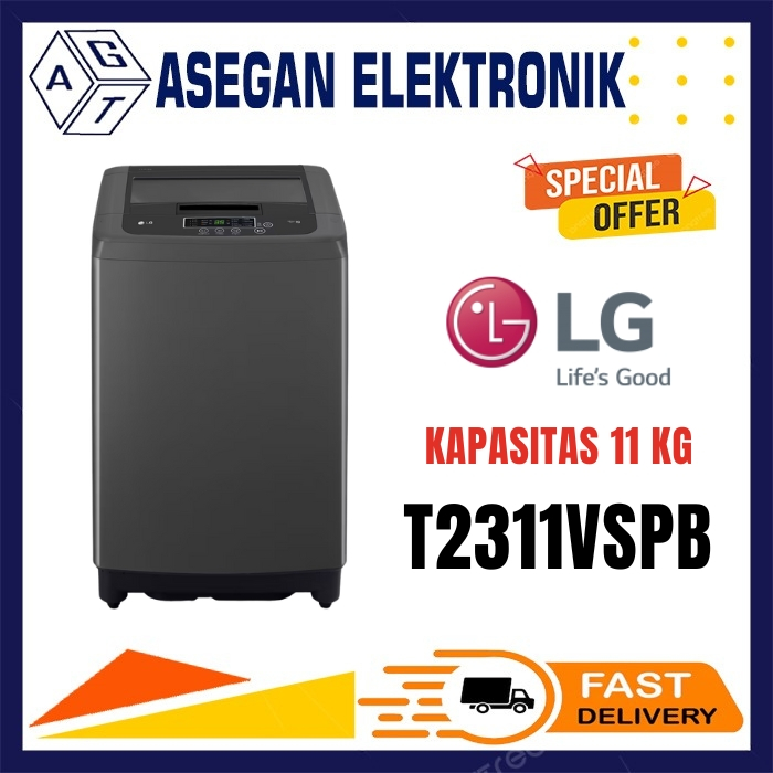 MESIN CUCI LG T2311VSPB MESIN CUCI TOP LOADING 11 KG INVERTER T2311 2311VSPB MESIN CUCI LG 11 KG