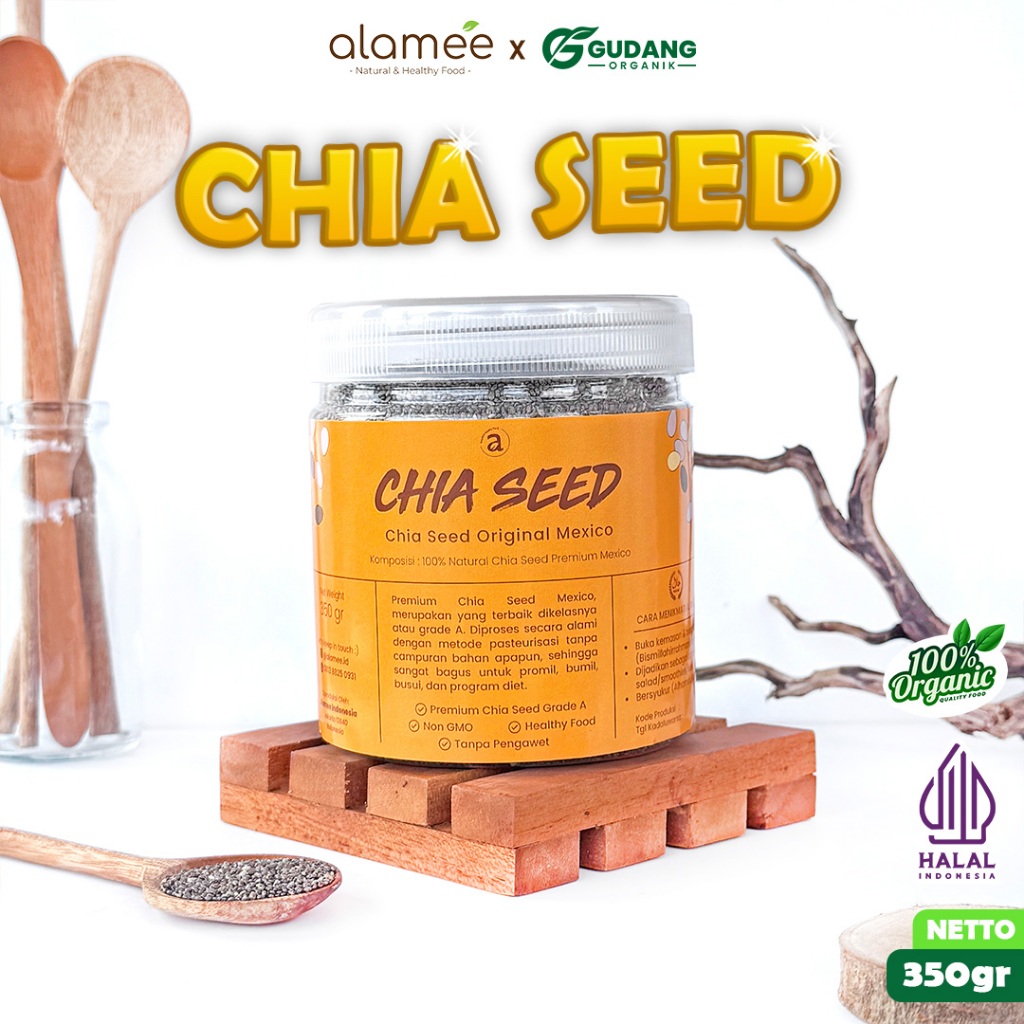 

Alamee Chia seed Organik Diet Original Biji Black Chiaseed Organic Meksiko 350g gudang organik