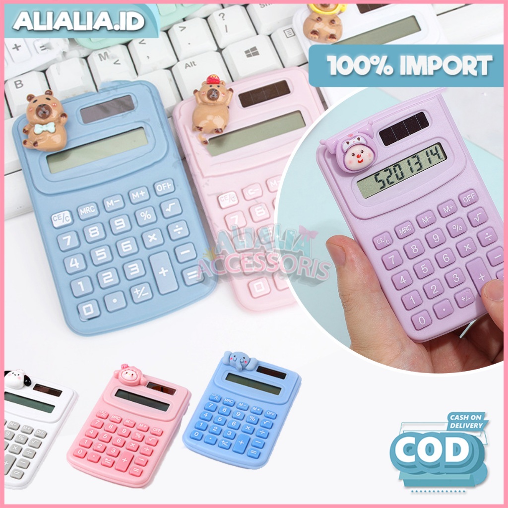

Kalkulator Mini Portable Aksen Kartun Mini Pocket Warna Lucu 8 Digit Perlengkapan Anak Sekolah