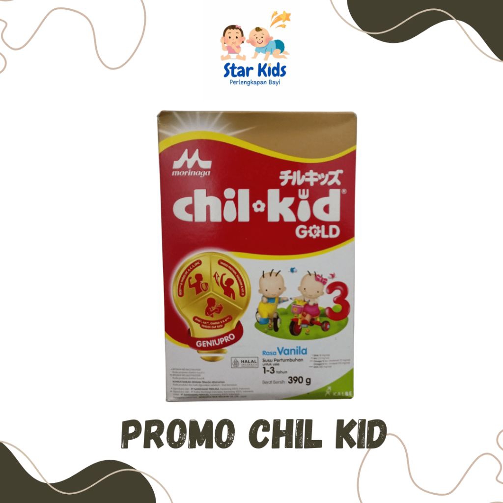 

Promo besar besaran Morinaga chil kid Gold 3 1-3 th 390g vanilla exp 13 Agustus 25