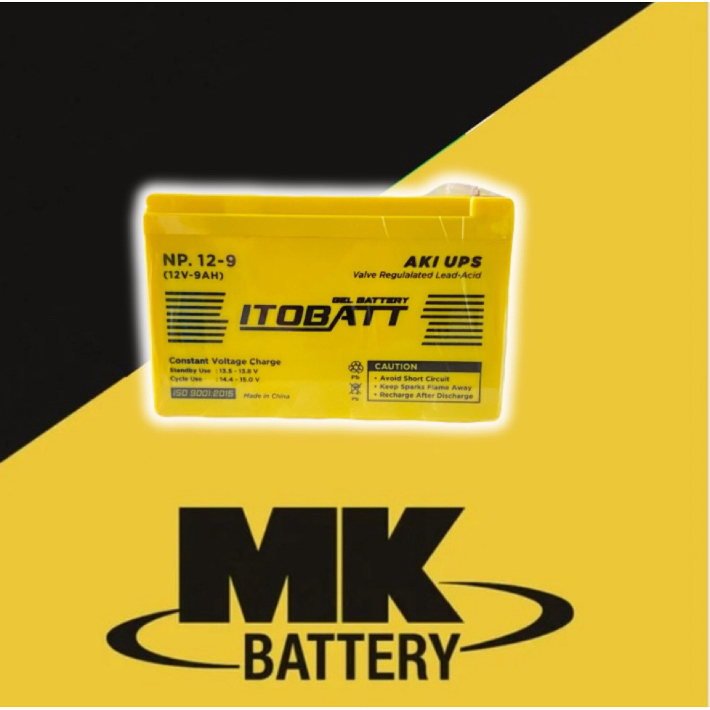 aki ups VRLA merek Itobat 12v 9ah, aki tank semprot