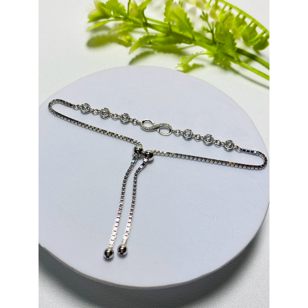 Gelang serut infinity asli perak 925