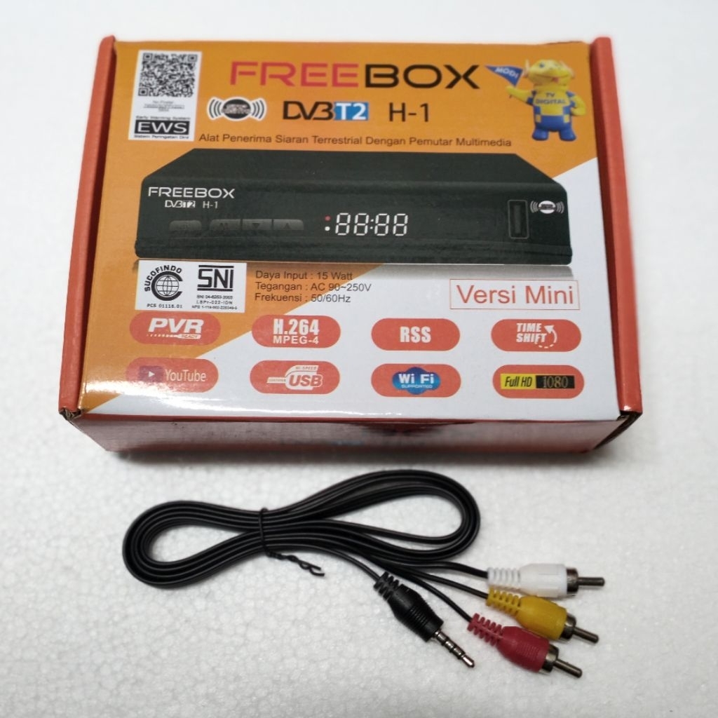 KABEL RCA STB FREEBOX H1 MINI 1-3 BULAT PENDEK KABEL HDMI SET TOP BOX FREEBOX H1 MINI DVB T2