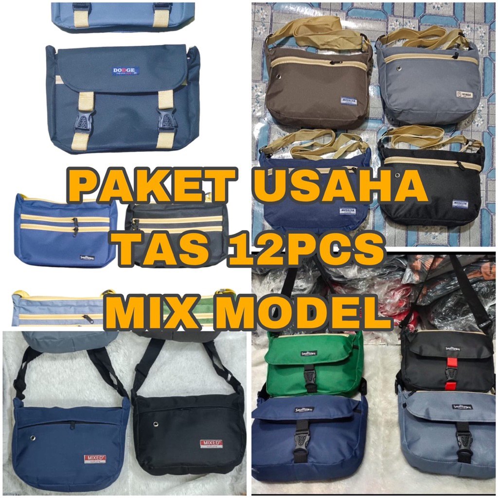 GROSIR 1 LUSIN TAS SELEMPANG MIX MODEL / BARANG GROSIR MURAH / PAKET USAHA TAS / MODEL PILIHAN TREND
