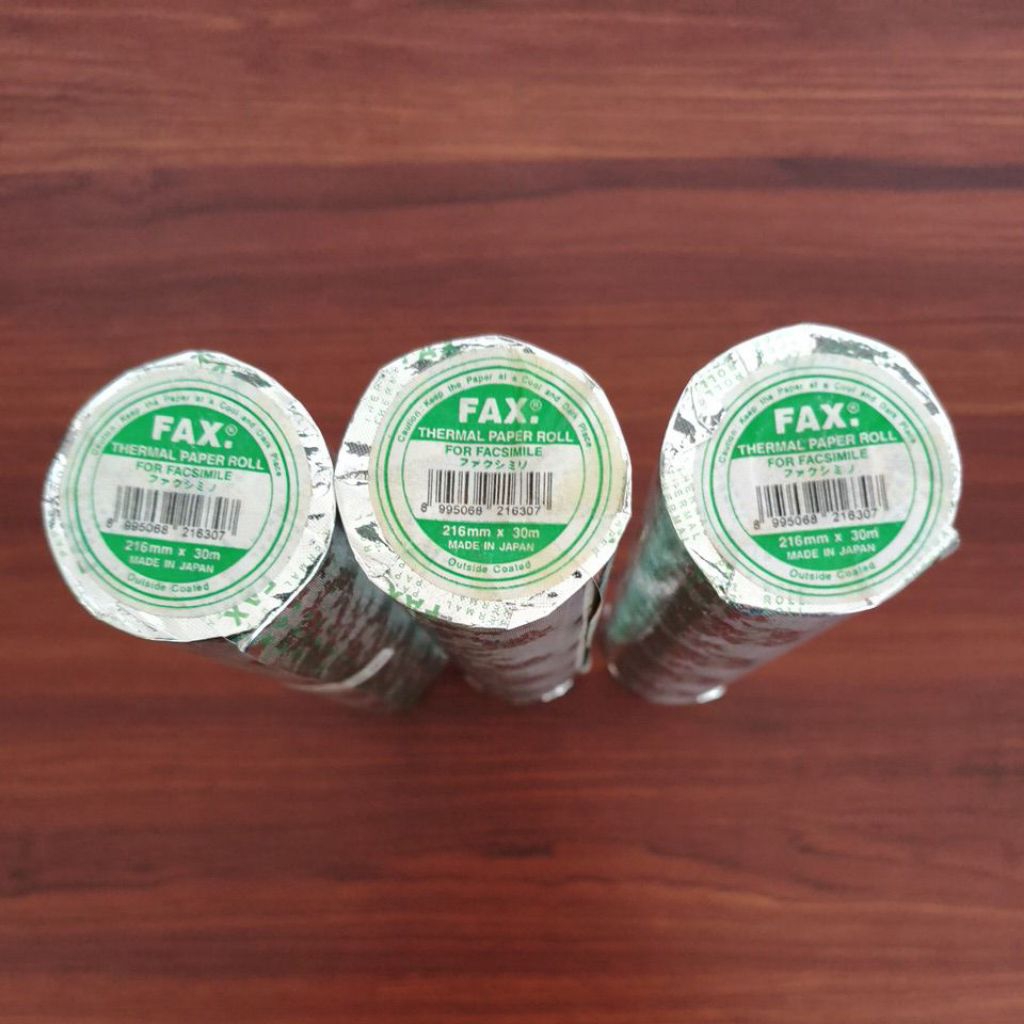 

Kertas FAX / Thermal Paper Roll Merk FAX Ukuran 216 x 30, ORIGINAL
