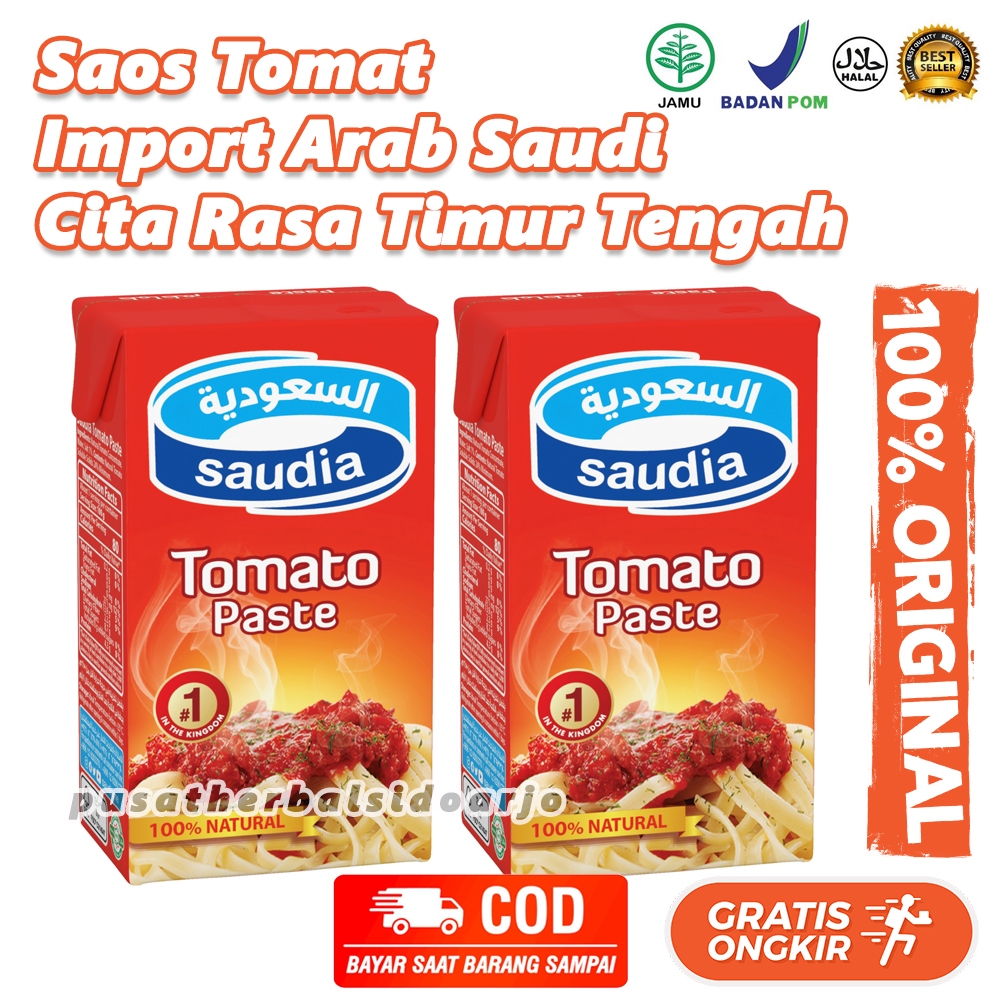 

Saudia Tomato Paste Saus Tomat Arab Saudi 135 Gr Original Organik Makanan Merah Masakan Bahan Pedas