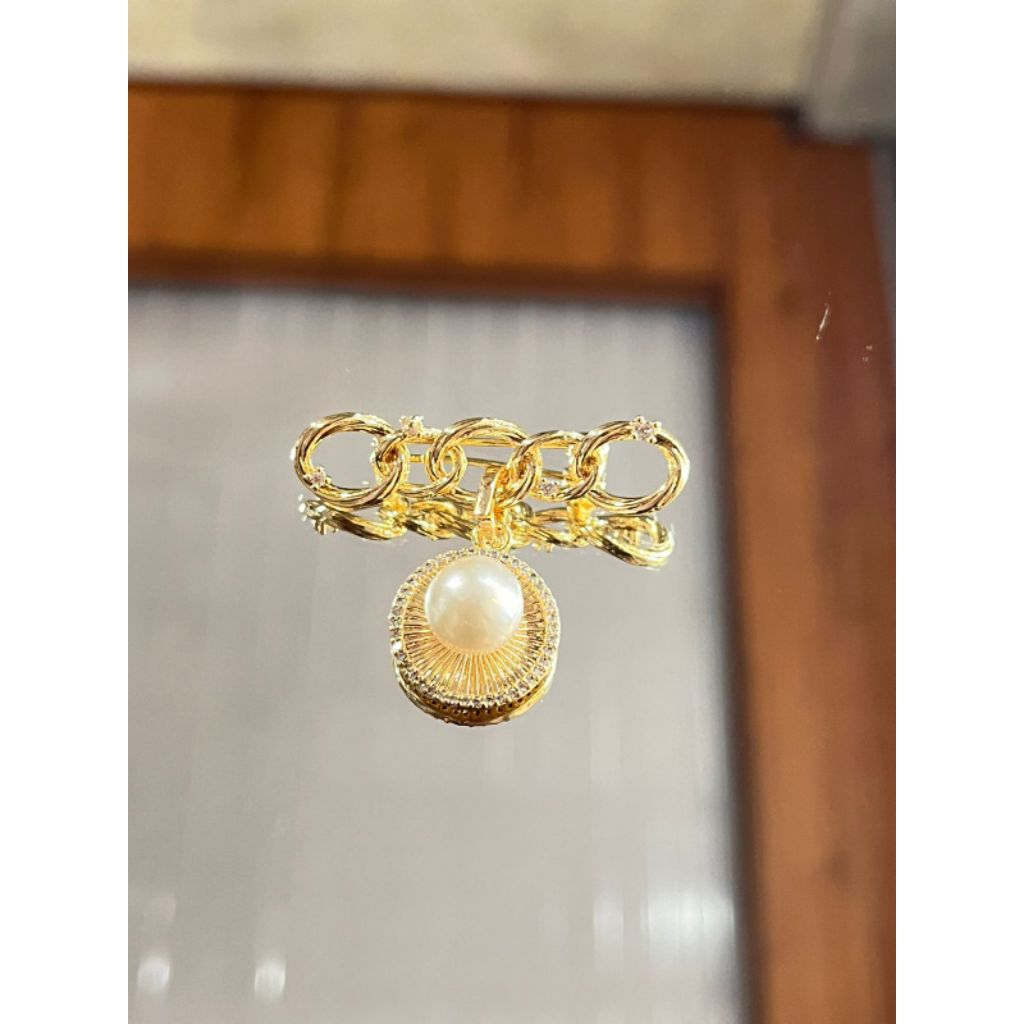 Bros rhodium mutiara air laut/Bros hijab/Bros mutiara air laut bersertifikat