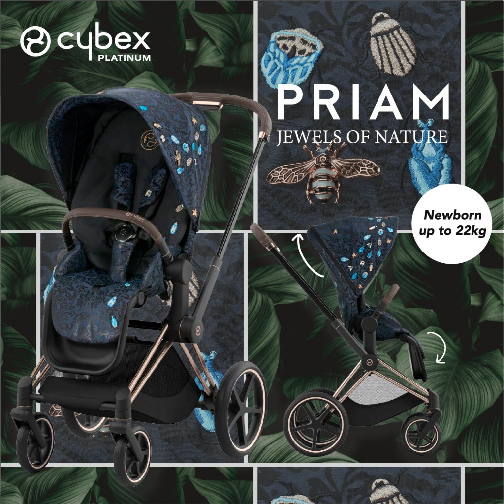 CYBEX Platinum Stroller Priam Jewels Of Nature Rose Gold Chassis