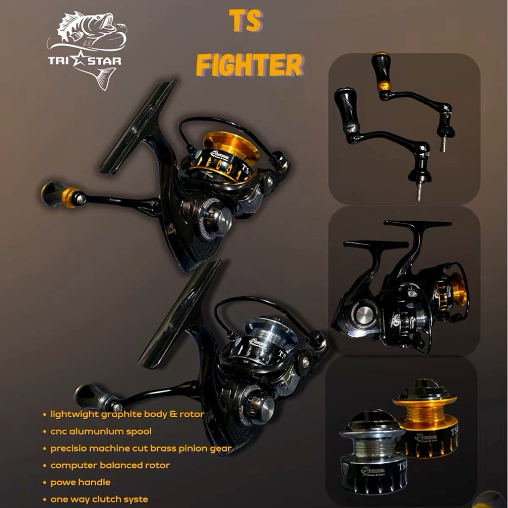 REEL SPINNING MINI TRISTAR FIGHTER 500-800 ( POWER HANDLE / SPOOL METAL )