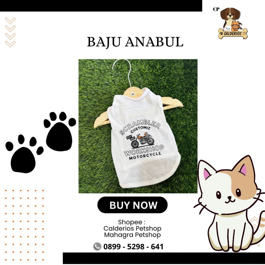 Baju kucing anjing cowok cewek lucu murah