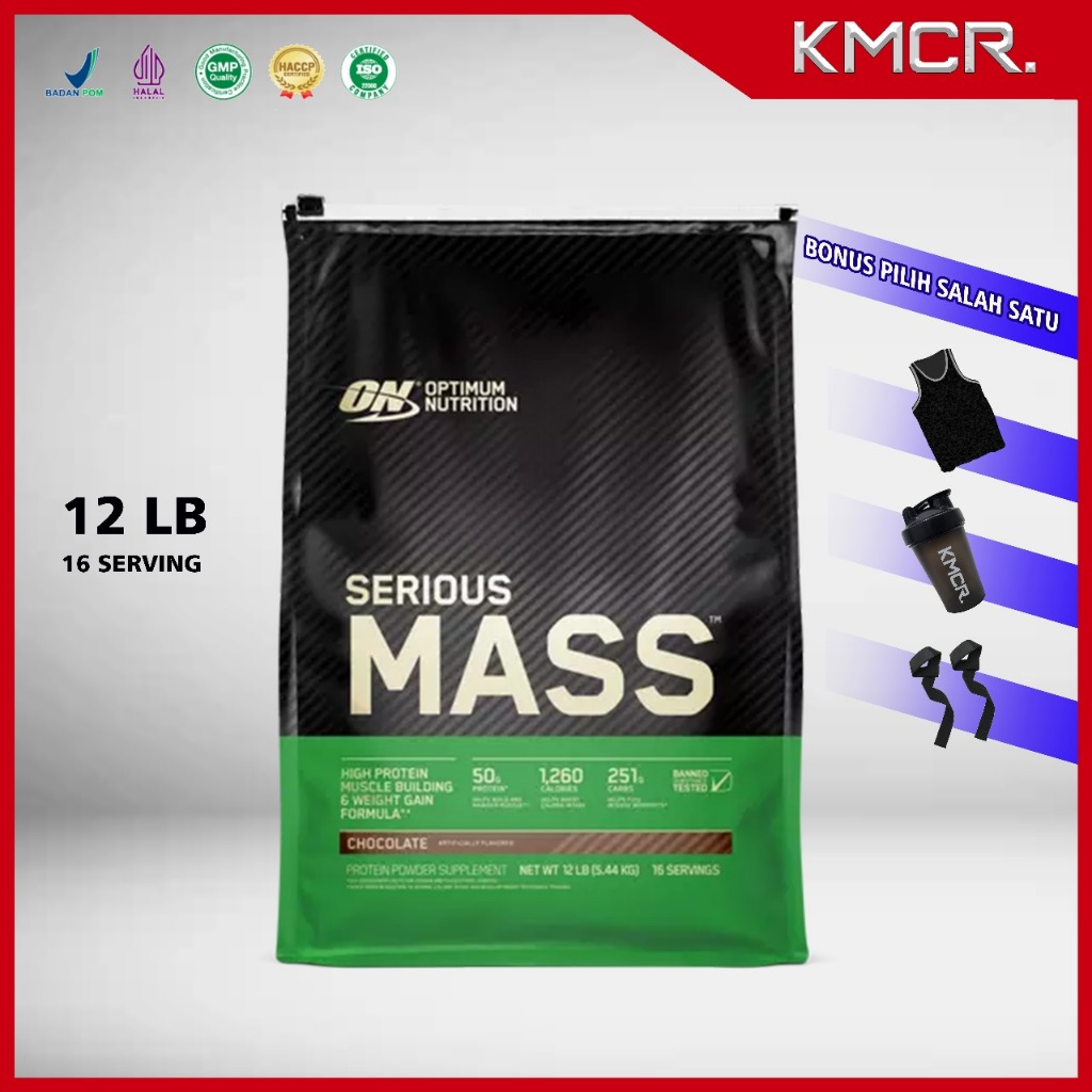 ON SERIOUS MASS 12 LB OPTIMUM NUTRITION WEIGHT BULKING GAINER - KMCR