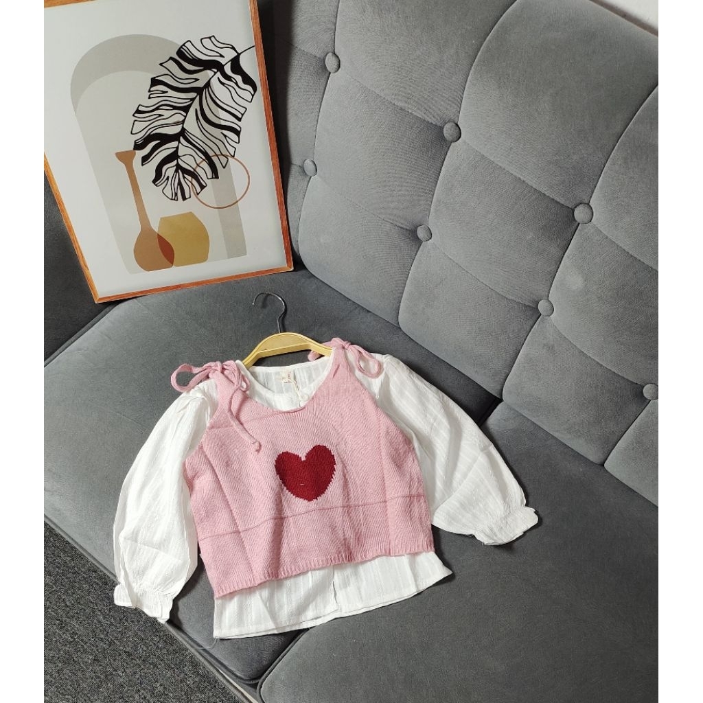 ATASAN KATUN ROMPI RAJUT ANAK PEREMPUAN IMPORT