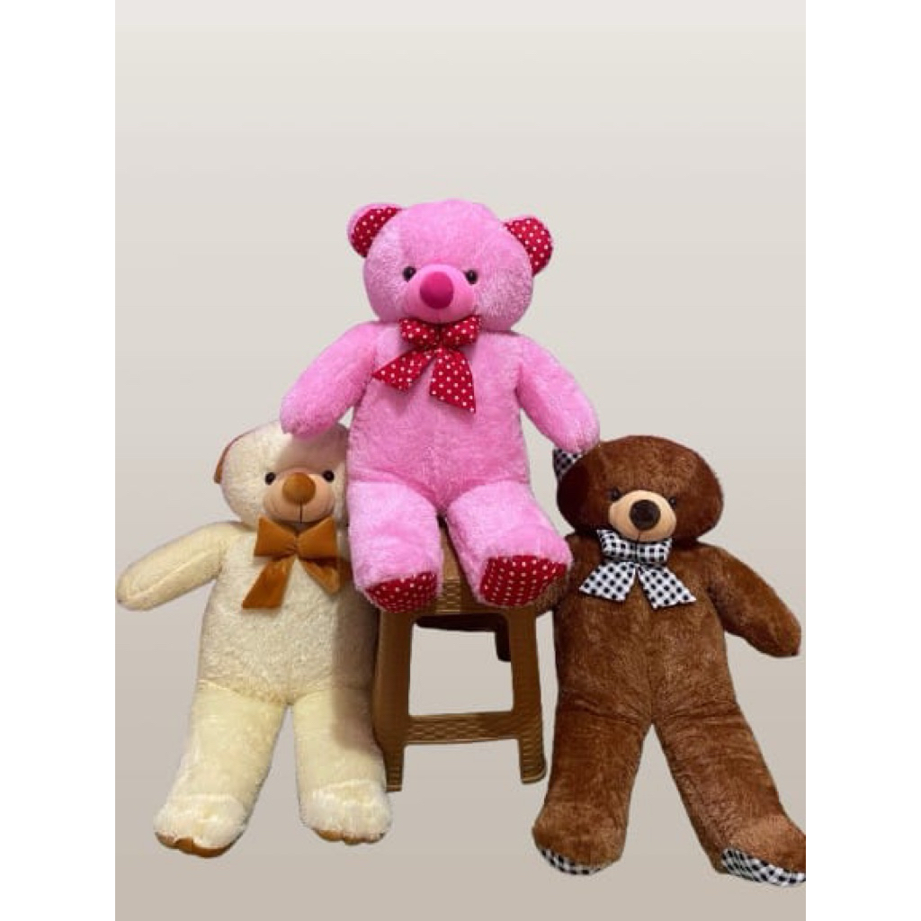 BONEKA TEDDY BEAR JUMBO 1 METER WARNA Pink, Biru, Merah, Putih, Ungu, Pink Fanta, Abu-abu, Cokelat, 