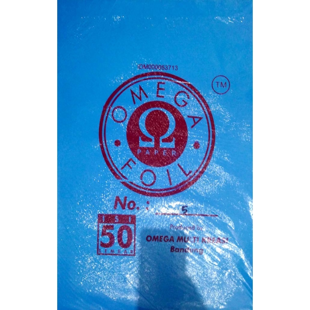 

Kertas sampul Foil Omega No 5 isi 50 lembar