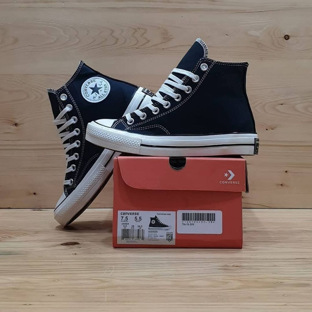 Sepatu Converse 70s High Black White Egret Sepatu Sneakers High Hitam Putih Sepatu Sekolah Pria Wani