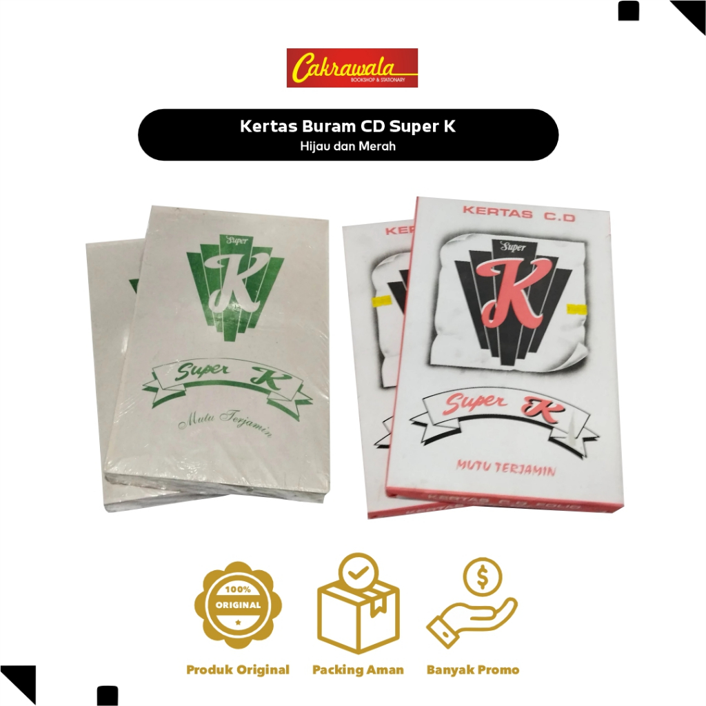 

SUPER K Kertas Buram CD | Kertas Buram Tulis | Kertas CD Sekolah SD SMP SMA | Ukuran F4 / Folio