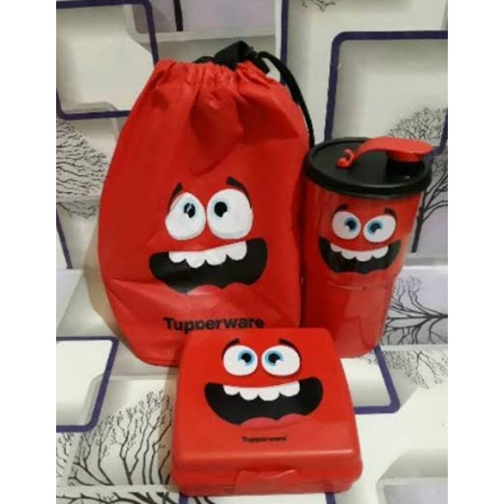 Tupperware Smiley Lunch Set