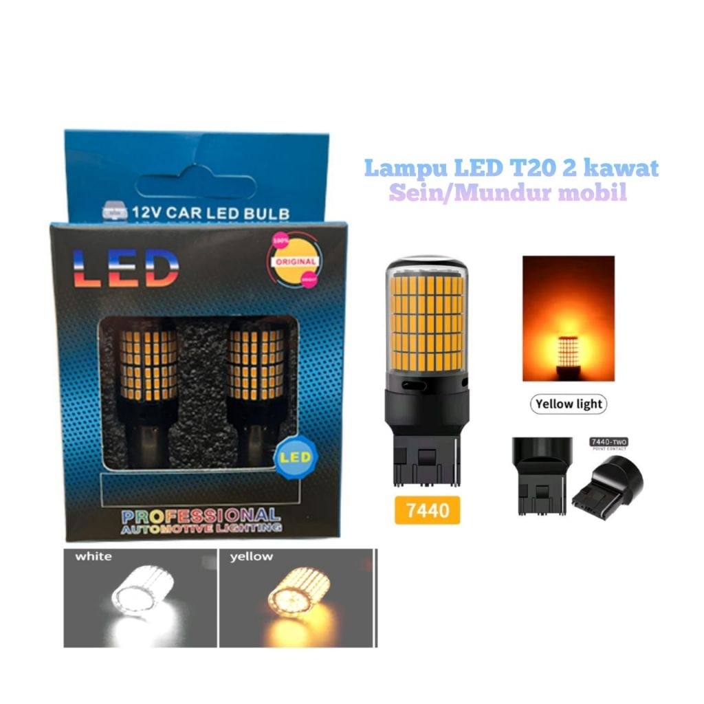 Lampu LED T20 7440 144smd lampu sein mobil mundur