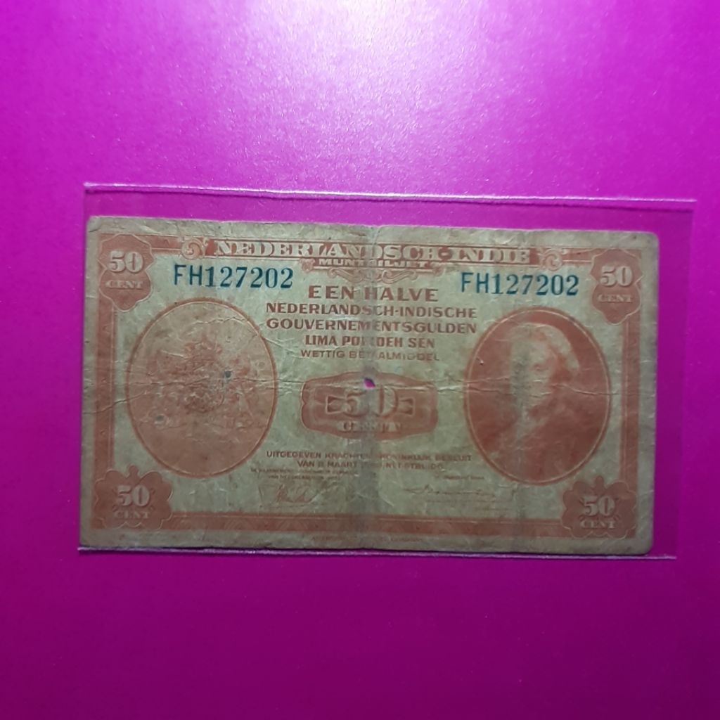 uang kuno 50 cent nica 1943