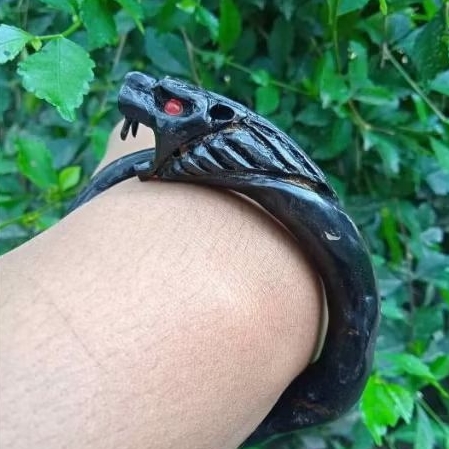 GELANG AKAR BAHAR HITAM ASLI UKIR MACAN 100% ORIGINAL