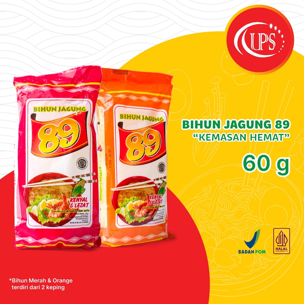 

Bihun Jagung Cap 89 60g - Bihun Jagung Isi 2 Keping 60 Gram
